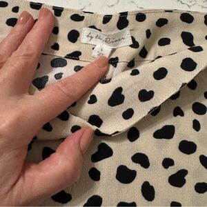 Black and Cream side-split skirt